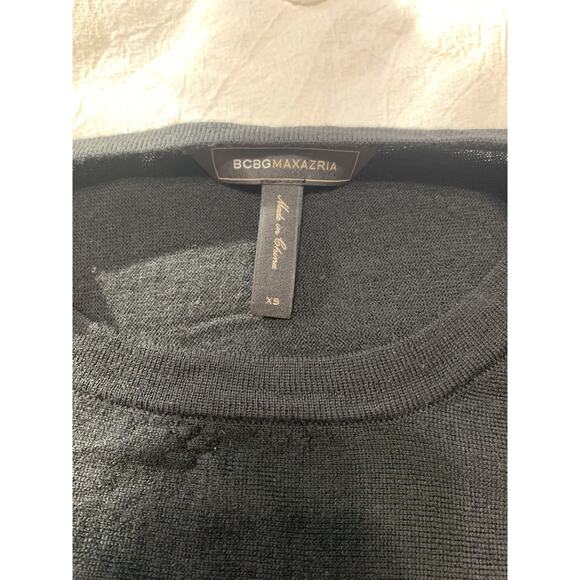 BCBG MaxAzria Sweater Oversized Boxy Women's XS Black 100% Merino Wool - Picture 10 of 12